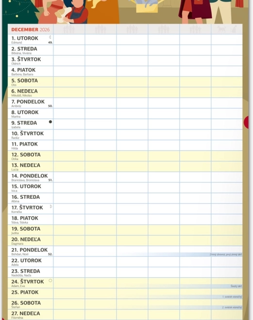 Calendar perete Planificator de Familie XXL 2026
