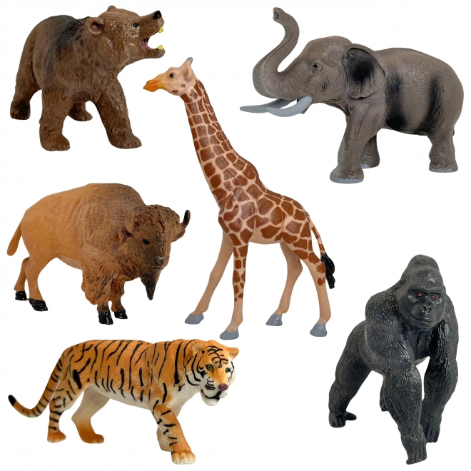 Set figurine mari cu animale sălbatice + covoraș și accesorii