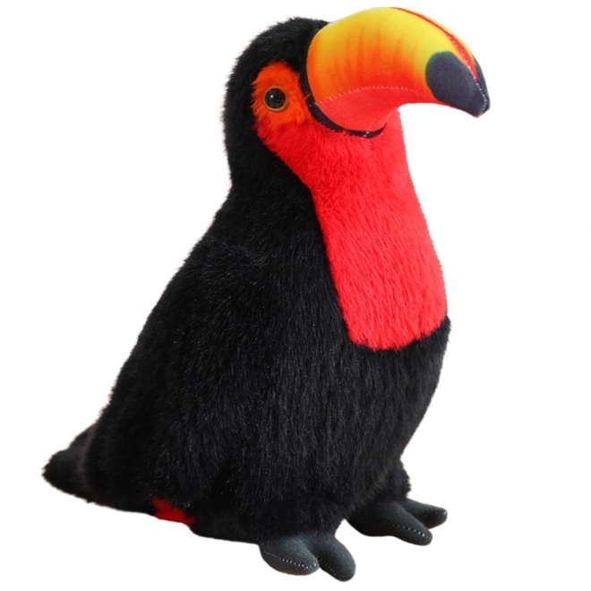 Tucan din pluș roșu 35 cm