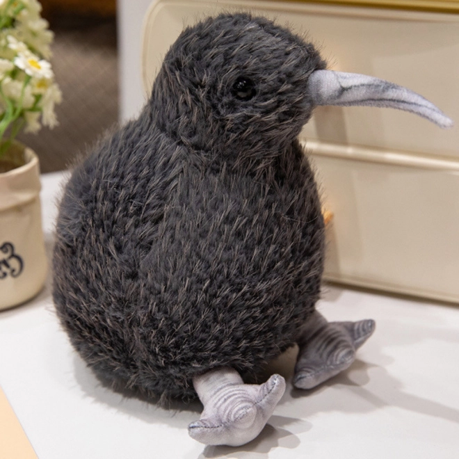 Pasăre Kiwi de pluș - negru 17 cm