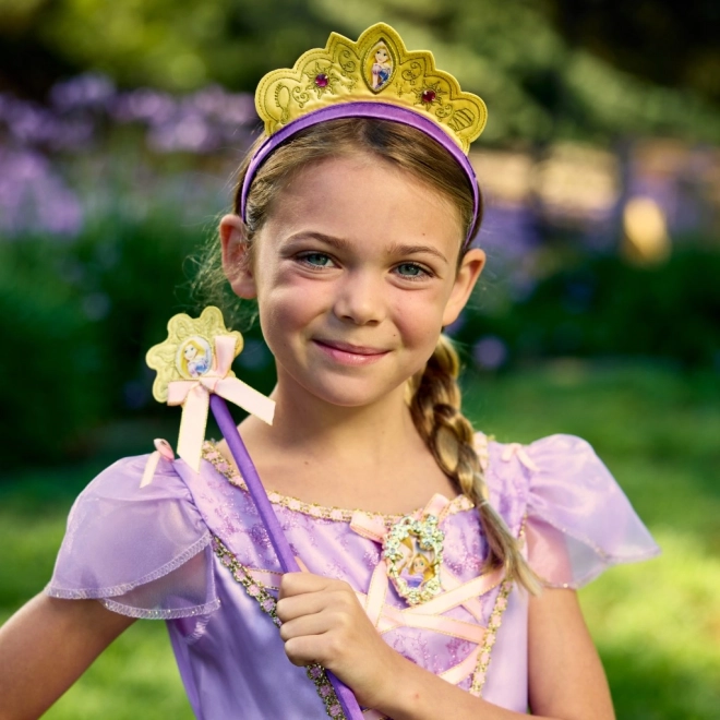 Set baghetă și coroană Rapunzel
