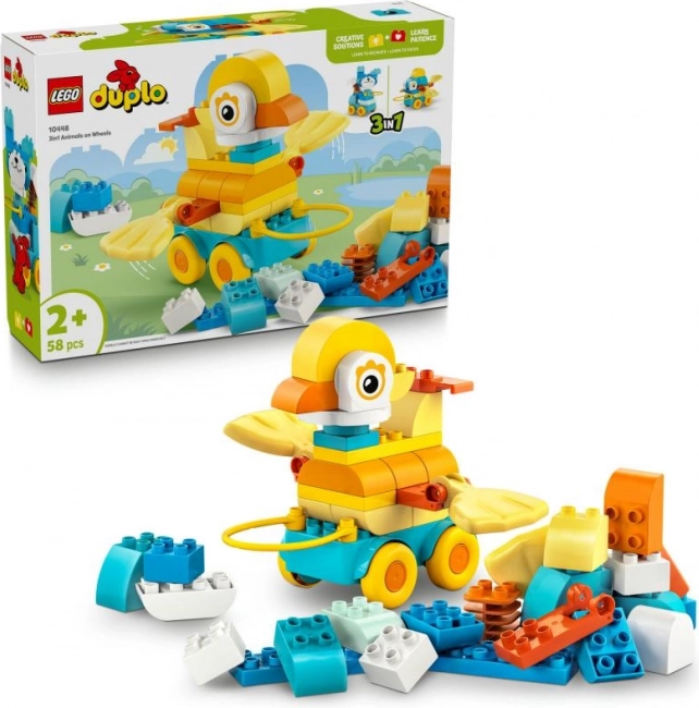 LEGO DUPLO 3 în 1 Animăluțe pe roți