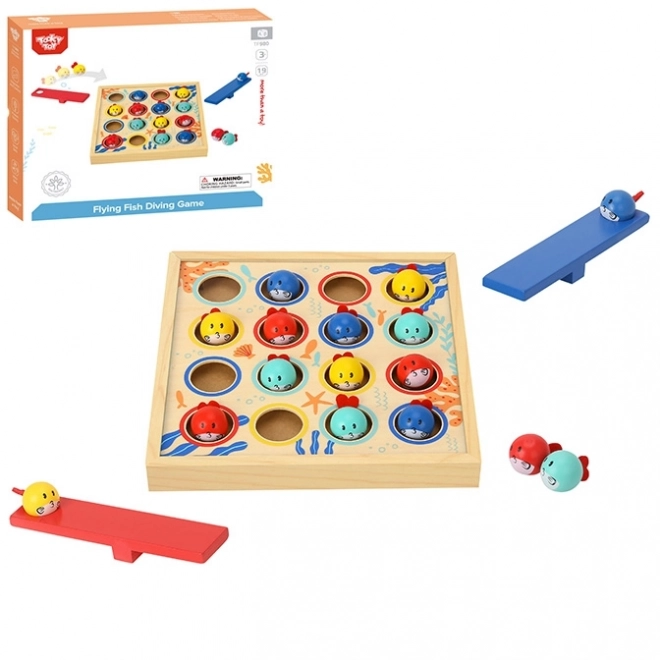 Masa de joc din lemn cu pești zburători Tooky Toy