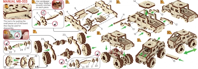 Puzzle 3D din lemn camion monstru