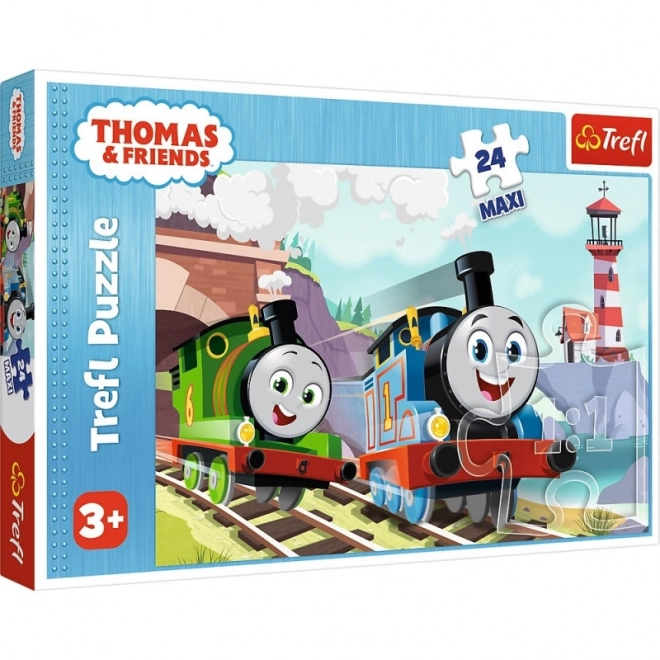 Puzzle Maxi Thomas și Percy pe șine