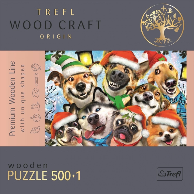 Puzzle TREFL câini de Crăciun din lemn Wood Craft Origin