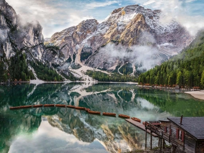 Puzzle peisaj Lago di Braies Italia 1500 piese