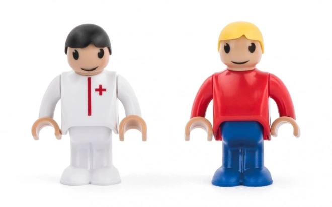 Ambulanță cu remorcă și figurine