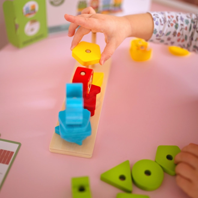 Piramidă Montessori cu animăluțe Woopie Green