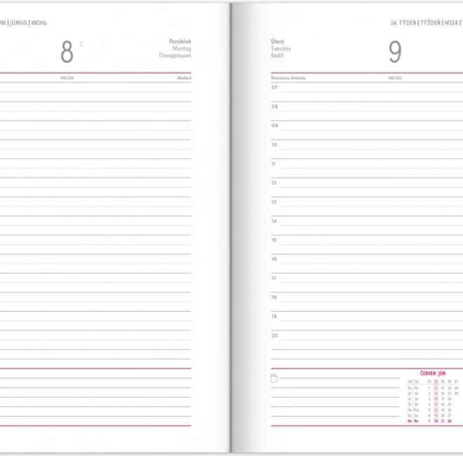 Agenda zilnică NOTIQUE Balakon 2026, negru, 15 x 21 cm