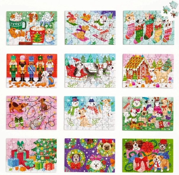 Set Puzzle Calendar pentru Crăciun 12 bucăți
