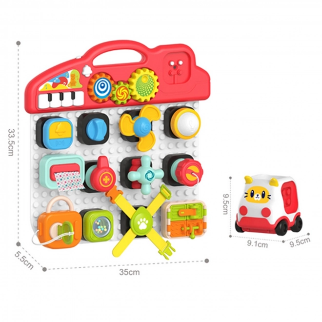 Tablă manipulatorie Montessori Woopie Baby - Panou de activitate colorat