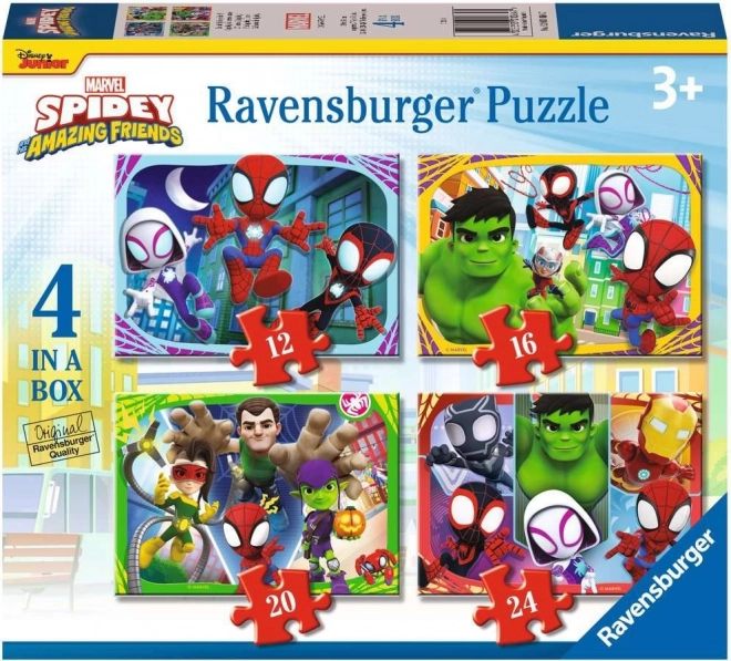 Puzzle Ravensburger Spidey și prietenii săi uimitori 4 în 1