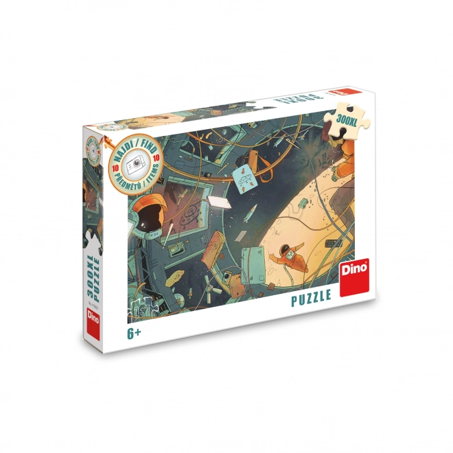 Puzzle Dino găsește 10 obiecte: Spațiu XL 300 piese