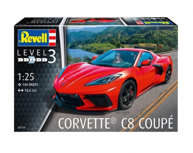 model de plastic mașină corvette c8 coupé 1/25