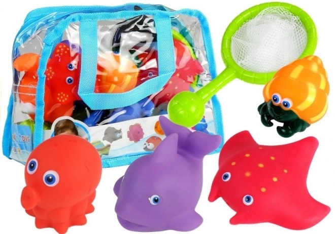 Set de animale marine pentru baie cu sită