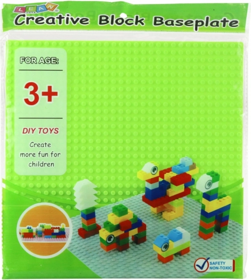 Placă de construcție pentru blocuri de construcție verde deschis 25,5x25,5 cm
