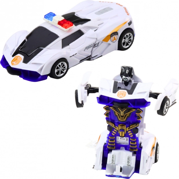 Mașină robot 2în1 sportivă de poliție