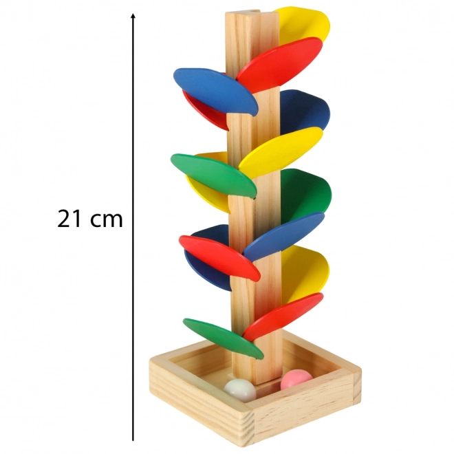 copac educativ cu piese de lemn pentru pistă cu bile montessori