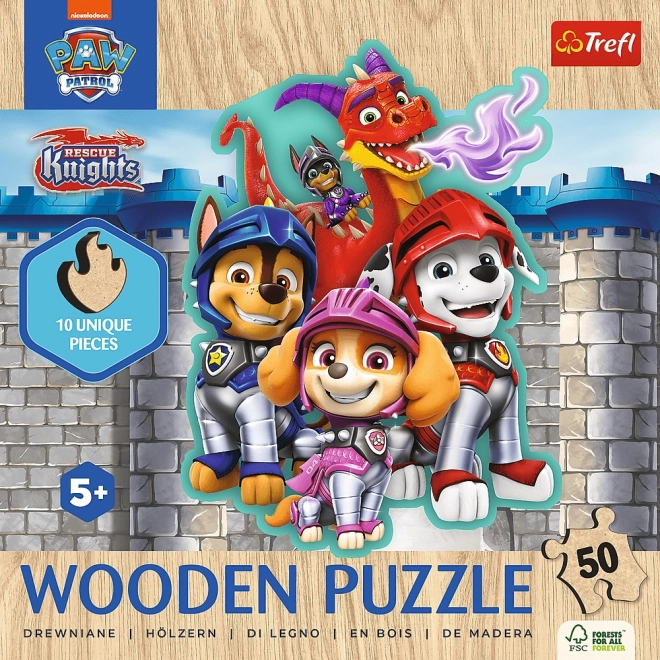 Puzzle din lemn Tlapková patrola: Rescue Knights 50 de piese