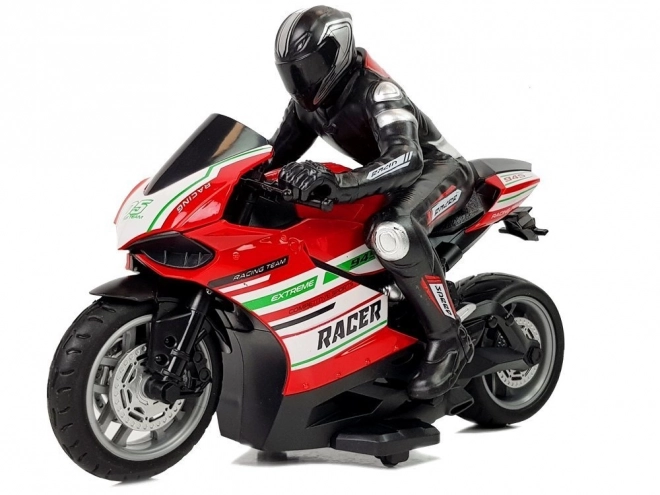 Motocicletă sport telecomandată 2.4G roșie cu rază de acțiune 35 m