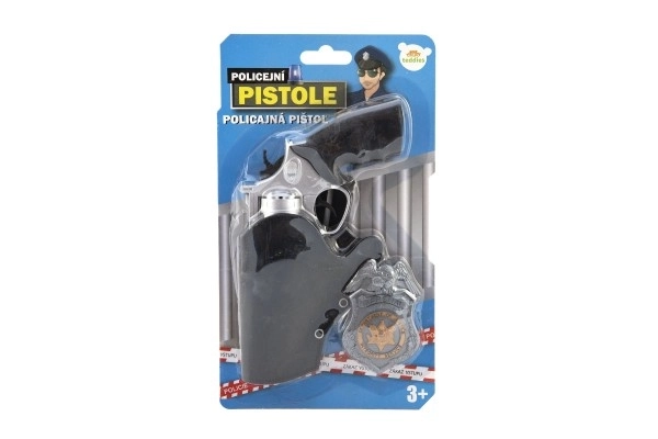 Set pistolă de poliție cu toc și insignă 20 cm