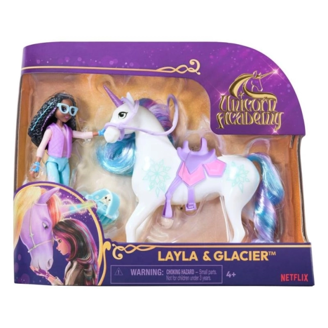 Set figurine Layla și Fulg de la Unicorn Academy