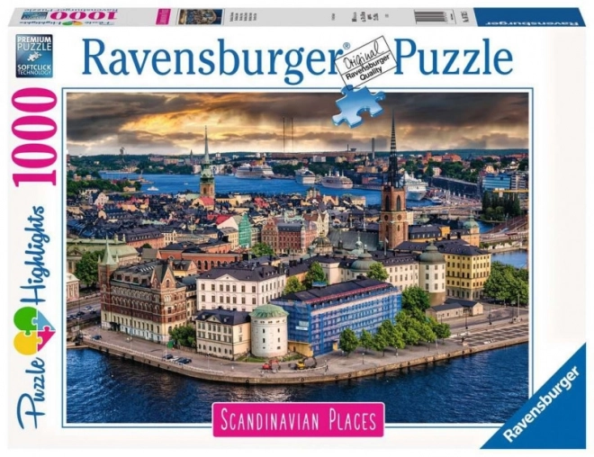 Puzzle 1000 piese - Vedere oraș scandinavian