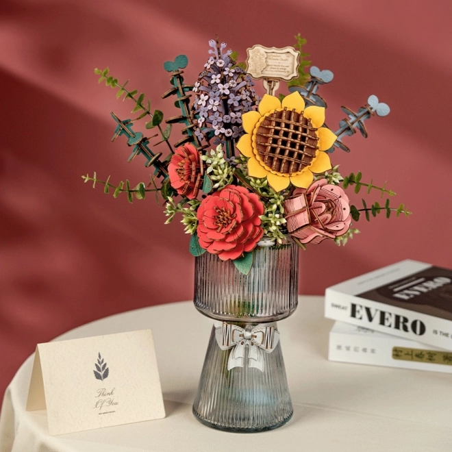 Puzzle din lemn 3D buchet de flori Rowood