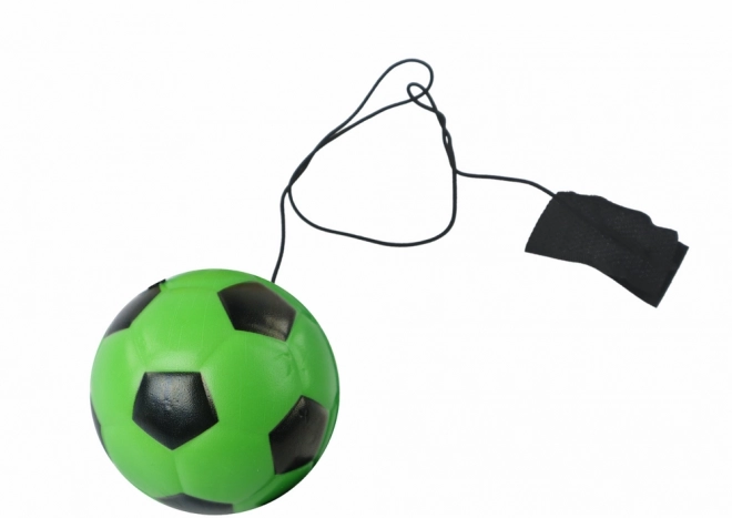 Minge de fotbal PU cu elastic jojo verde 6 cm