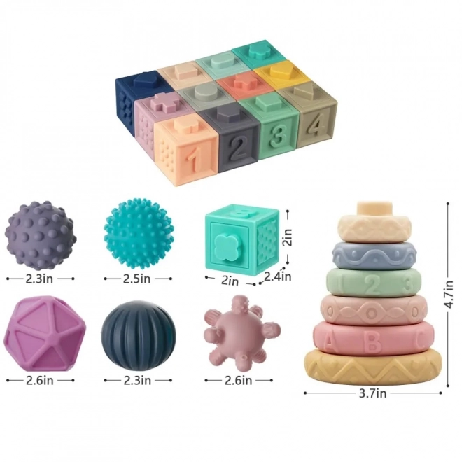 Klocki senzoriale interactive 23 piese Woopie