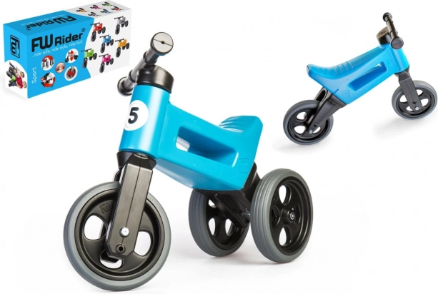 Bicicletă de echilibru Funny Wheels Rider Sport 2‑în‑1 pentru copii – Albastru
