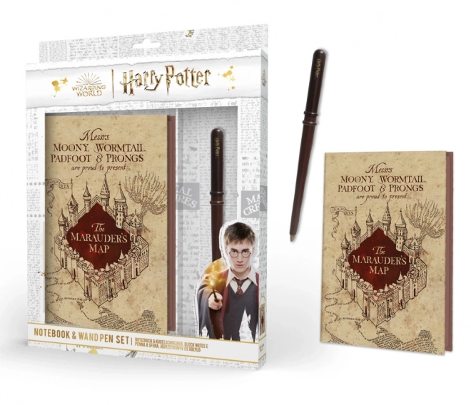 Set blocnotes Harry Potter cu baghetă