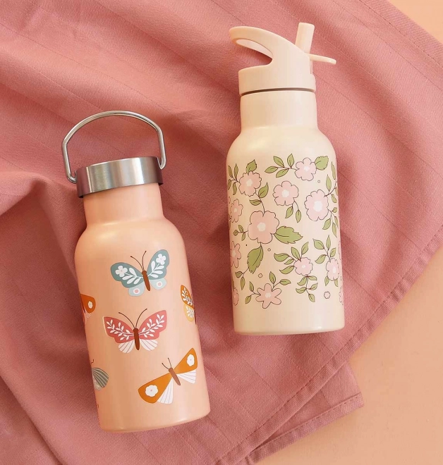 A Little Lovely Company Sticlă de băut din oțel inoxidabil 500 ml – Fluture