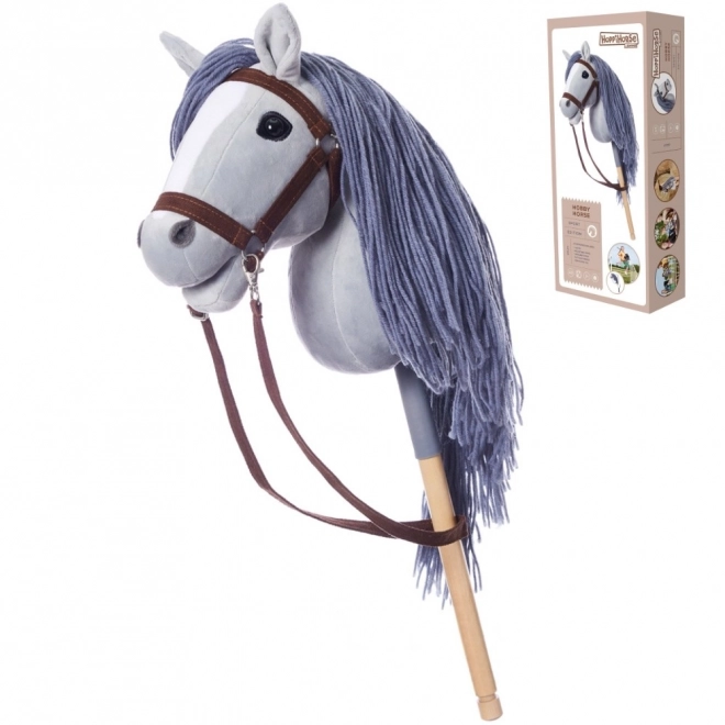 Cal pe băț Hobby Horse HoppiHorse ediție sport A3 gri