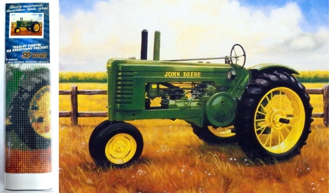 Set creativ de pictură cu diamante tractor John Deere 30x40cm