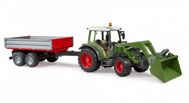 Tractor Bruder Fendt Vario 211 cu încărcător frontal și remorcă basculantă