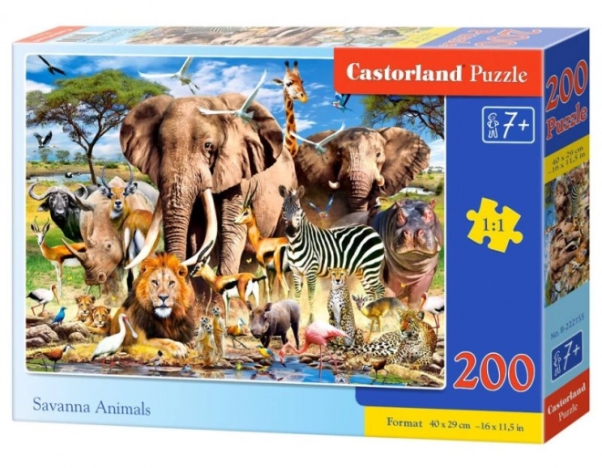 Puzzle Animale din Savanna 200 piese