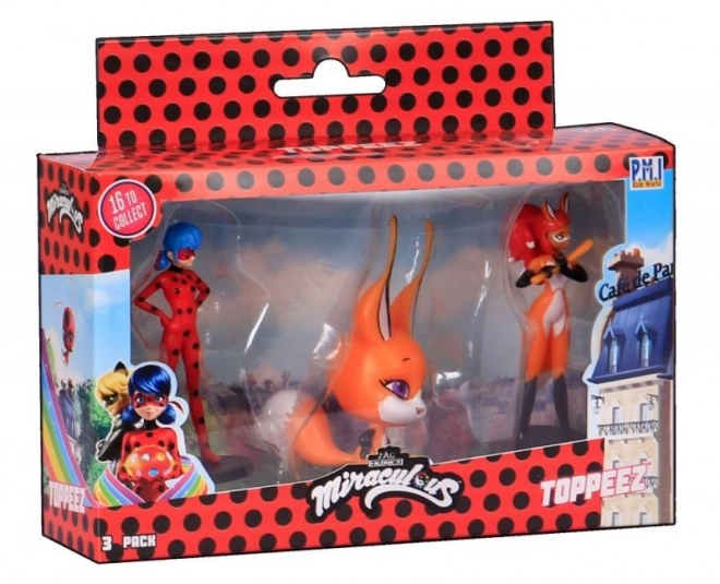 Miraculous: Berușka și Motanul Negru - Set de 3 figurine cu ștampile