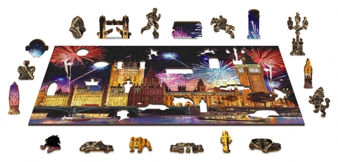 Puzzle din lemn Noapte la Londra 2 în 1