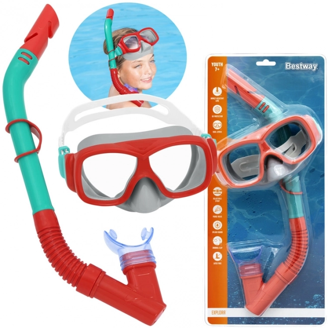 Set scufundare mască și tub Hydro Swim Bestway – roșu