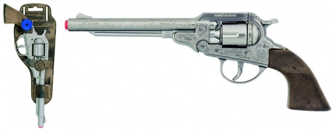 Revolver Cowboi argintiu, metalic
