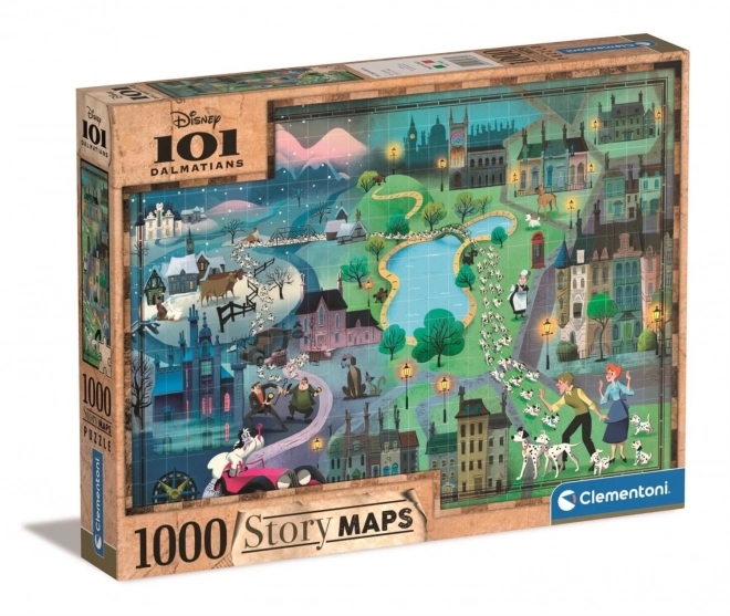 Puzzle 1000 piese Story Maps 101 Dalmațieni