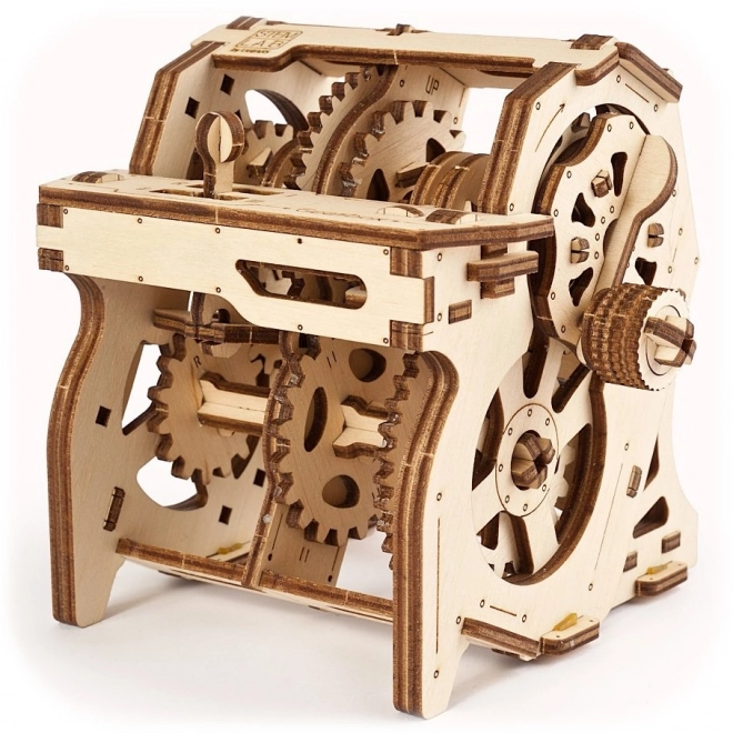 Puzzle Mecanic 3D din Lemn Cu Cutie de Viteze Educațională UGEARS