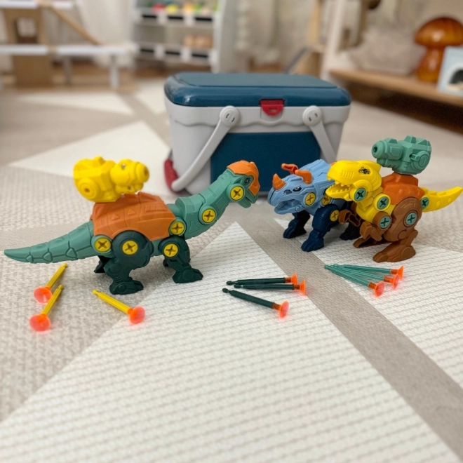 Set Construcție Dinozauri WOOPIE cu Șurubelniță și Mașină de Găurit
