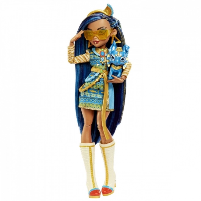 Păpușa Monster High Cleo De Nile cu cățeluș