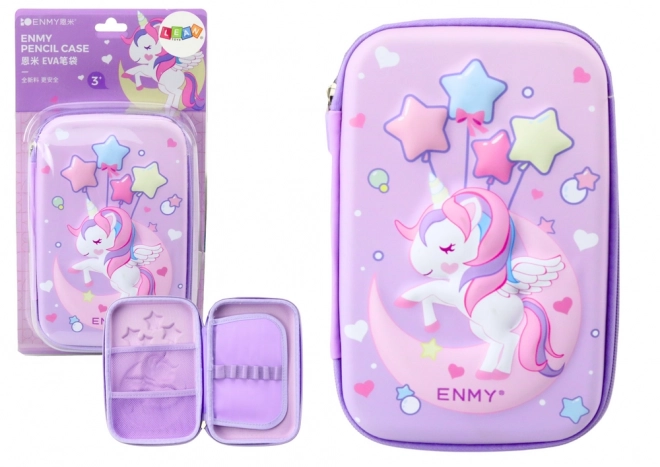 Pernă mare 3D unicorn mov