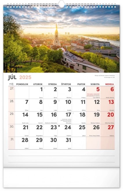 calendar de perete scene pitorești din slovacia 2025 cu calendar extra mare