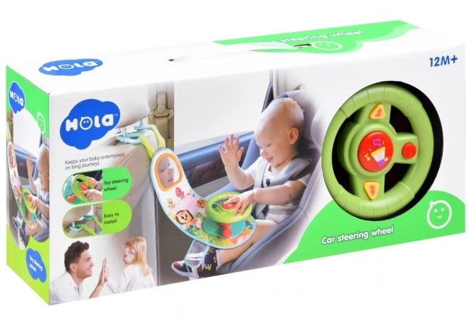 Bord auto cu volan și oglindă