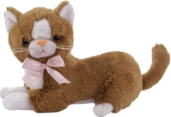 Mascota de pisică maro Flico cu fundiță 34 cm